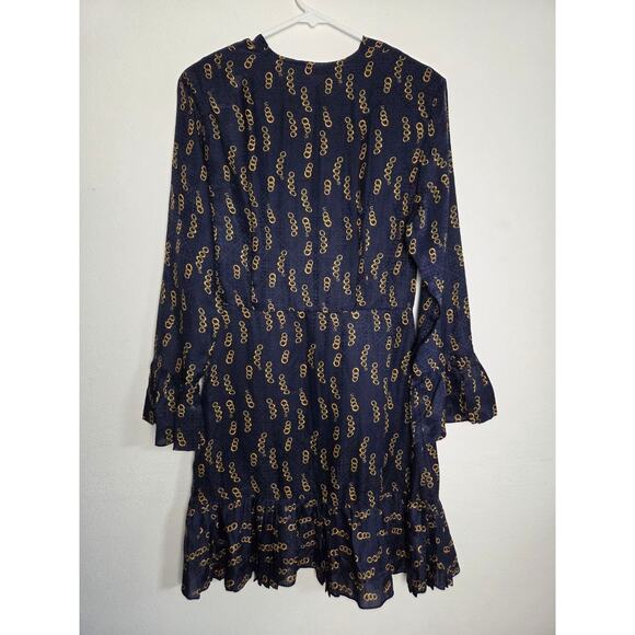 Sandro Milly Silk Dress Small EU 38 Navy Blue - Picture 3 of 16
